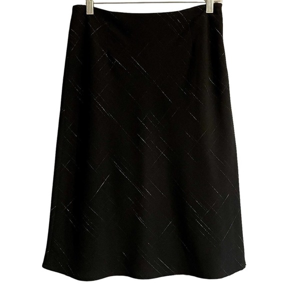 Michele Midi Length A Line Skirt Size 10 Black Lined 80s 90s 1990s Vintage - Picture 2 of 7